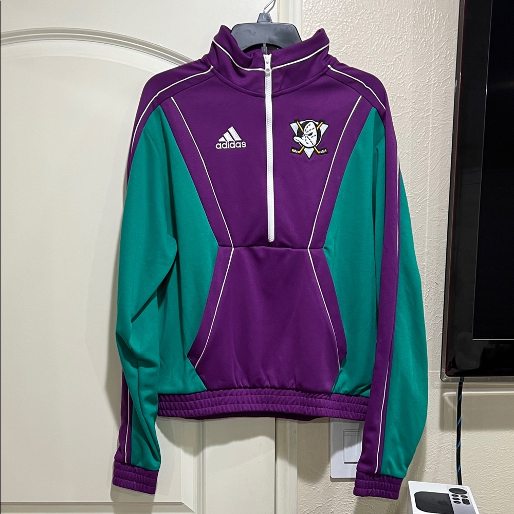 Adidas Purple and Teal Sports Jacket